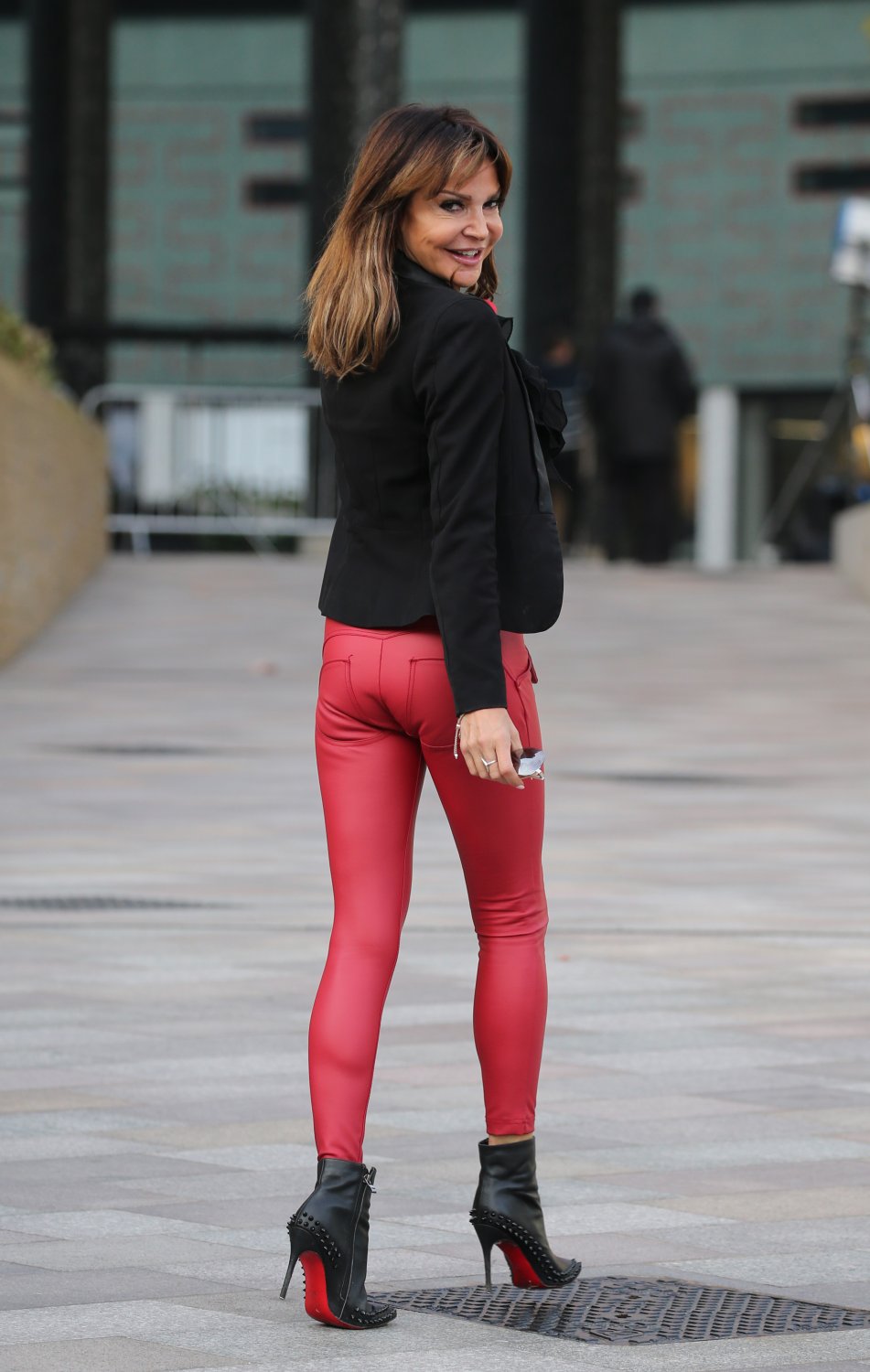 Lizzy Cundy - Red Leather Trousers #kGdNFJa1