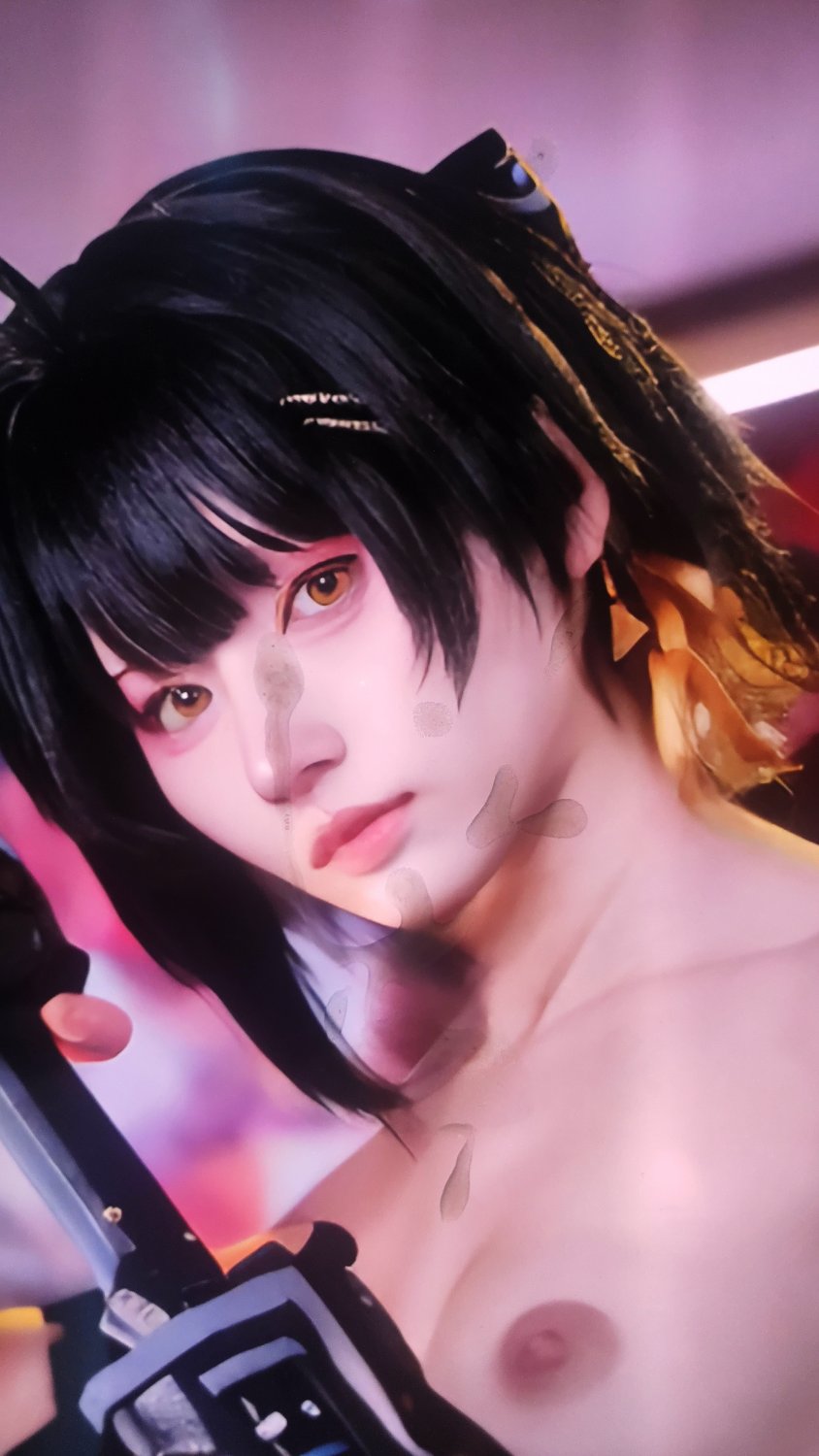 Cumtribute Cosplayer 月海つくね (Cosplay Rover Wuthering Waves)#6 #4A9K3ksP